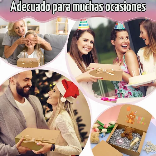 Vista 7 de PLMMOUT 15 cajas de regalo con tapas, caja de propuesta de dama de honor Marrón