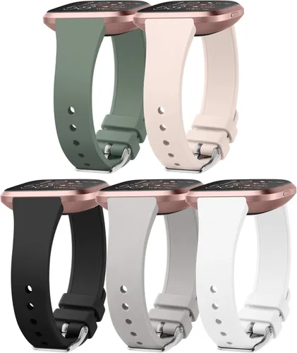 Vista 9 de Correas delgadas para Fitbit Versa 2 bandas mujeres hombres, correa de reloj impermeable de silicona suave de repuesto para reloj inteligente Fitbit