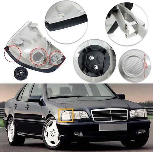 Vista 4 de Para Mercedes Benz Clase C C220 1994-2000 Luz de señal de giro delantera de esquina antiniebla lámpara izquierda