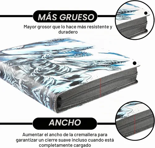 Vista 6 de Carpeta de tarjetas para tarjetas YuGiOh – Libro con 9 bolsillos con fundas compatible con tarjetas Yugioh, capacidad para 720 tarjetas