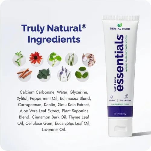 Vista 5 de Dental Herb Company - Pasta de dientes Essentials (4 oz.) sin flúor (paquete de 3)