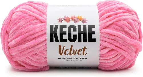Vista 9 de Keche Hilo para ganchillo, hilo de terciopelo, chenilla suave, manta de bebé voluminosa amigurumi Yarn 3.53 oz (132 yardas) - Arona