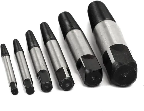 Vista 4 de uxcell Juego de extractor de tornillos de 1/8"-1" Kit de herramientas de extracción de tubería de perno roto 6 en 1