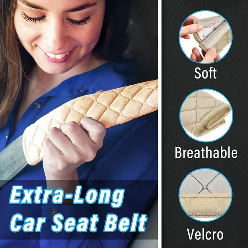 Vista 3 de Kewucn Funda Extra Larga para Cinturón de Seguridad, Almohadilla Super Suave para Cinturón de Seguridad del Coche, Protector Cómodo para Hombro