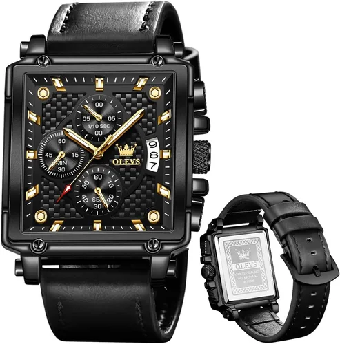 Vista 14 de OLEVS Reloj de Pulsera Elegante para Hombre, Relojes de Correa de Silicona para Hombre, Reloj Cronógrafo Pro Diver de Acero Inoxidable, Reloj