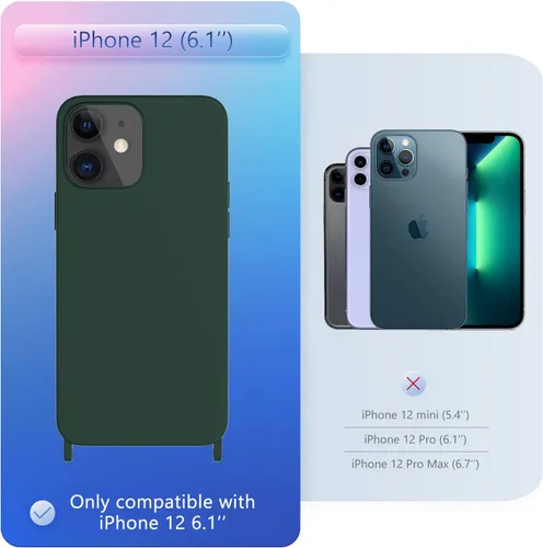 Vista 296 de Funda compatible con iPhone 8 Plus, iPhone 7 Plus/6 Plus/6S Plus con cordón, funda cruzada para iPhone con correa ajustable de silicona para iPhone