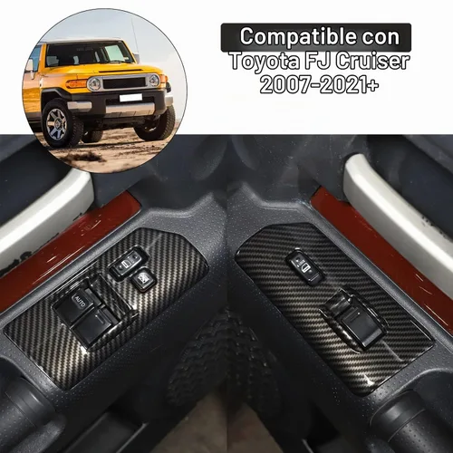 Vista 3 de Aunginsy Cubierta de panel de botón de elevación de vidrio para ventana de puerta, compatible con Toyota FJ Cruiser 2007-2021 para el reposabrazos