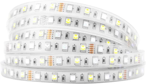 Vista 19 de BTF-LIGHTING 5050 RGBW RGB+Blanco Cálido(2700K-3000K) 4 colores en 1 tira de luz LED DC12V 5m 16.4 pies 60LED/m Multicolor IP30 Blanca 12mm PCB