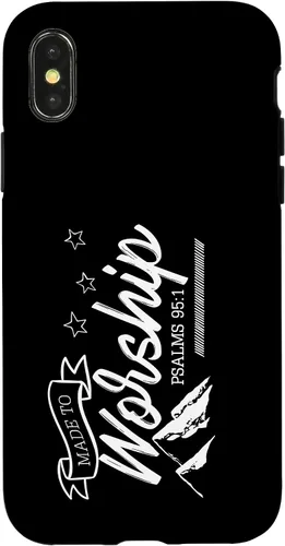 Vista 4 de Funda para iPhone 15 hecha para adorar a Dios Biblia cristiana Fe Montañas Salmos