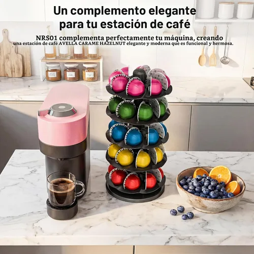 Vista 6 de EVERIE Organizador giratorio de cápsulas de café para carrusel compatible con 40 cápsulas Nespresso Vertuoline (negro)