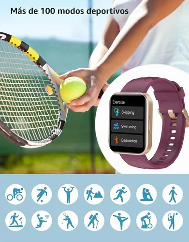 Vista 2 de Relojes inteligentes para hombres y mujeres (respuestas/hacer llamadas) compatibles con teléfonos iPhone Android, reloj inteligente de 1.85