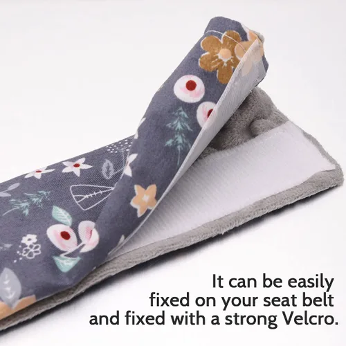 Vista 4 de DILIMI Funda para el cuello del asiento de automóvil para bebé, 2 almohadillas para cinturón de asiento de automóvil, protectores de correa