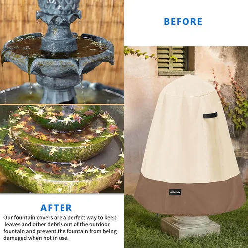 Vista 4 de ANartcle Cubierta para Fuente de Exterior D 32" x A 38", 600D Impermeable Uso Pesado Cubiertas para Fuentes de Exterior, Cubierta Protectora