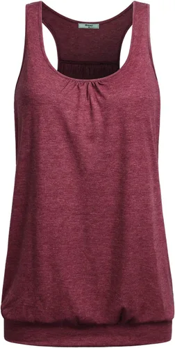 Vista 29 de Miusey - Camiseta sin mangas para mujer, cuello redondo, ajuste holgado, espalda cruzada, de yoga 1# Negro