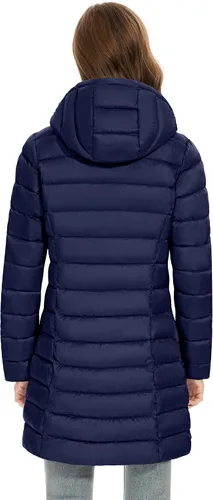 Vista 3 de ROYAL MATRIX Abrigo acolchado plegable con capucha para mujer, chaqueta ligera de invierno