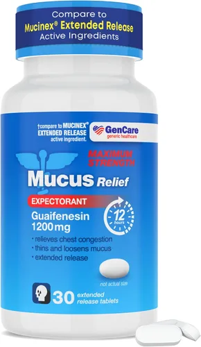 Vista 11 de GenCare Alivio de Mucosidad Expectorante Guaifenesina 400 mg 200 Tabletas Paquete de Valor - Acción Rápida para Diluir la Mucosidad para Resfriados