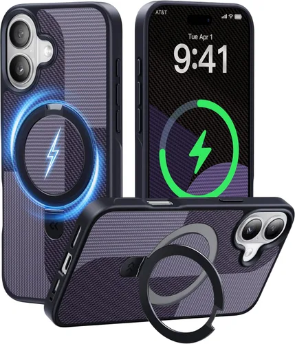 Vista 29 de CASEKOO - Funda diseñada para iPhone 14 Pro con soporte magnético invisible [protección contra caídas de grado militar] [compatible con MagSafe]