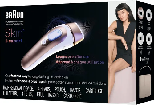 Vista 12 de Braun Smart IPL, el mejor dispositivo de depilación de Vogue, Skin i·Expert Pro 7: depilación láser en casa, reducción permanente y visible