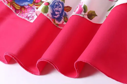 Vista 6 de LLQKJOH Vestido de niña con volantes de encaje para boda, vestidos de dama de honor