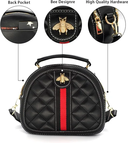 Vista 5 de Beatfull Designer Bee - Bolso cruzado para mujer, de cuero, acolchado, con asa superior