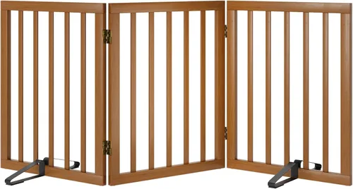 Vista 16 de Puerta plegable negra para mascotas de 18-55 pulgadas para escaleras y puertas, valla de puerta para cachorros