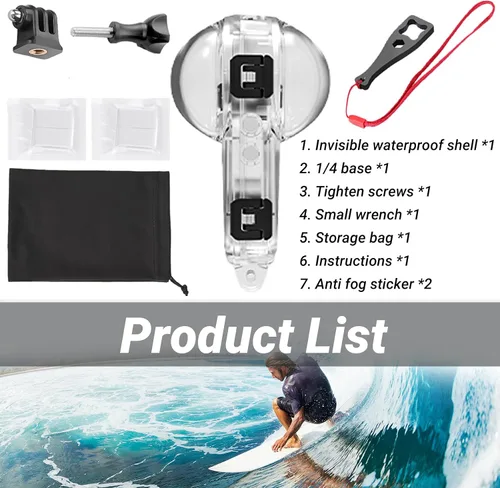 Vista 6 de Insta 360 X4 Air Invisible - Funda de buceo impermeable de hasta 164.0 ft (164 pies), carcasa protectora de buceo subacuático para Insta360 X4 Air