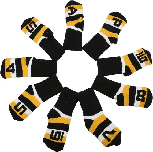 Vista 8 de Fundas de hierro de punto, fundas protectoras para golfs, juego con números para madera, ajuste conductores, calles, híbridos (negro) ocio y deportes