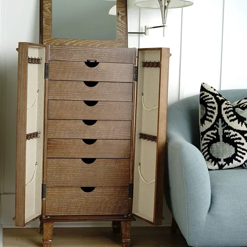 Vista 3 de Hives and Honey Carson Jewelry Armoire, roble