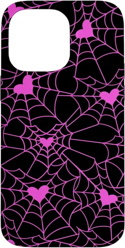 Vista 20 de Carcasa para iPhone 11 con diseño de telaraña, color rosa y negro