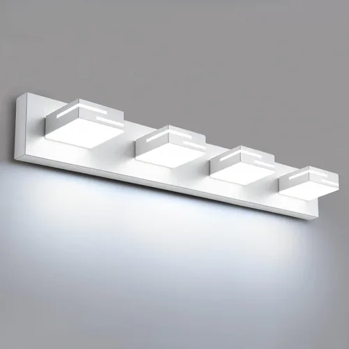 Vista 19 de Lámparas LED modernas para tocador de baño, 3 luces, 5CCT, regulables, luces de tocador negro mate para accesorios de iluminación de baño sobre