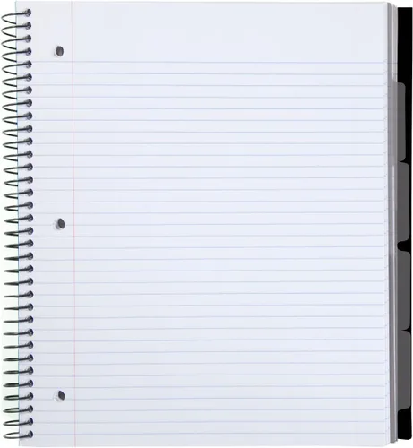 Vista 2 de Five Star Advance - Cuaderno de 5 materias, 200 unidades, rayas universitarias, negro (72321)