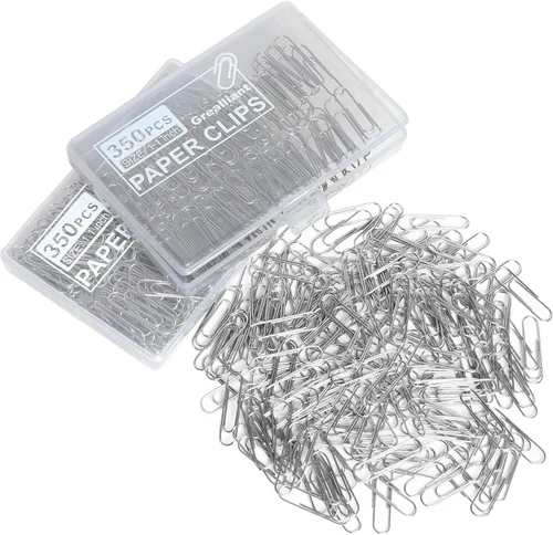 Vista 8 de 700 clips de papel, pequeños clips de papel para papeleo, 2 cajas de 350 piezas cada una, cajas de plástico resistentes y mejoradas bien