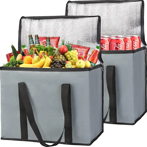 Vista 34 de Paquete de 1 bolsa aislada para entrega de alimentos con parte inferior dura, calentadores de alimentos comerciales XXXL para Uber Eats/Doordash