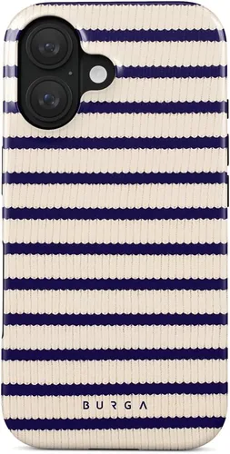 Vista 39 de BURGA-Funda p/teléfono compatible c/iPhone 14 Plus, carcasa rígida híbrida de 2 capas + Funda protectora de silicona, almendras latte a lunares