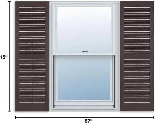 Vista 14 de Persianas estándar exteriores de vinilo para ventanas Borgoña