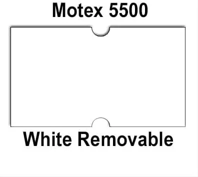 Vista 2 de 240.000 Motex COMPATIBLES 5500 Blanco Etiquetas extraíbles para adaptarse a la Motex MX-5500 Precio Guns. Full Caso + incluye 30 rodillos de tinta.