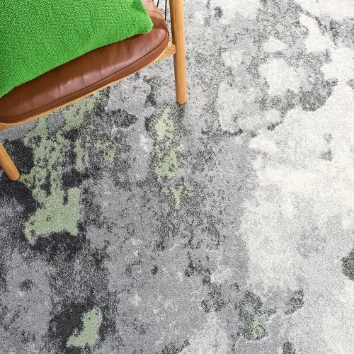 Vista 5 de SAFAVIEH Adirondack Collection - Alfombra decorativa, 2 pies 6 pulgadas x 4 pies, verde y gris, diseño abstracto moderno, no desprende pelusa