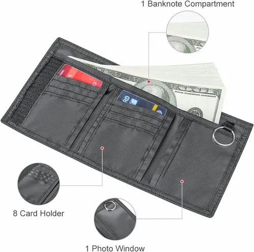 Vista 5 de Billetera para niños y niñas, billetera triple plegable para niños de 4 a 18 años, carteras de dinosaurio para adolescentes y niños, bonita cartera