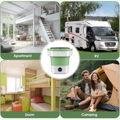 Vista 7 de Lavadora portátil de 16 L, mini lavadora de lavandería, 3 modos con cesta giratoria, profundidad de limpieza, ropa interior, ropa de bebé, camisa