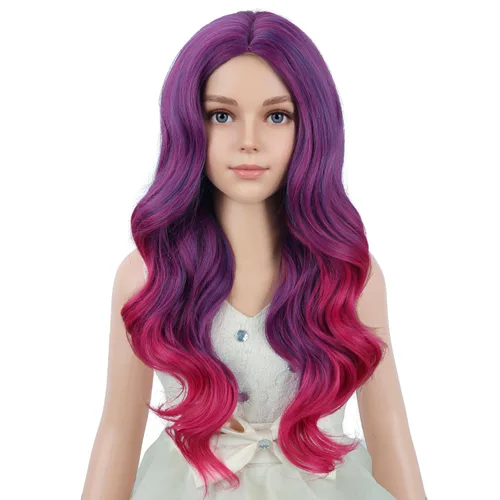 Vista 54 de PATTNIUM Peluca larga y ondulada rubia oscura para niños y niñas, peluca Rubio ceniza