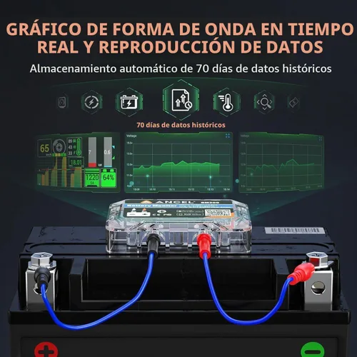 Vista 5 de ANCEL BM200 Blue-US Monitor de batería 12V Bluetooth automotriz