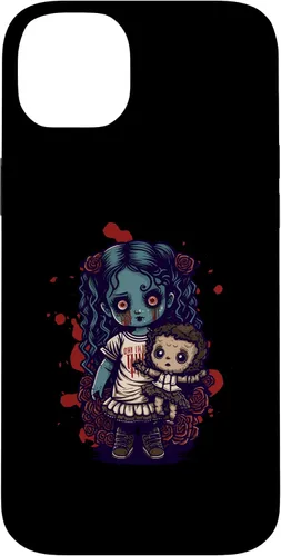 Vista 15 de Scary Goth Doll Holding Teddybear - Funda gótica gótica para iPhone 16