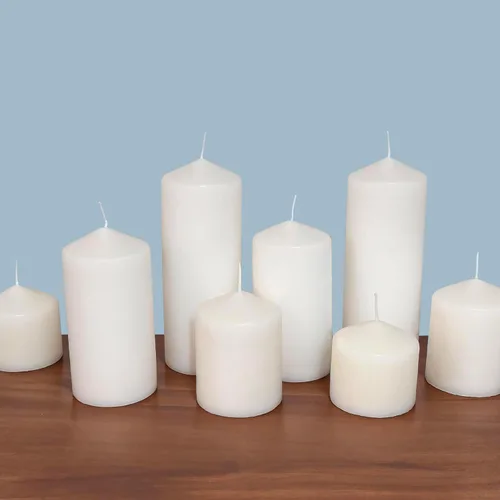 Vista 6 de Stonebriar Paquete de 3 velas altas de 3 x 3 pulgadas, 18 horas de larga duración, sin perfume, de cera blanca