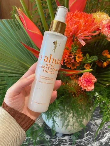 Vista 8 de Rahua Escudo protector de calor – Imprimación de peinado sin silicona y spray térmico – Con aceite de Rahua amazónico, manteca de karité e hibisco