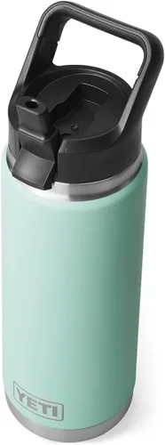 Vista 16 de YETI Rambler - Botella de acero inoxidable aislada al vacío con tapa y popote, 26 onzas, color negro