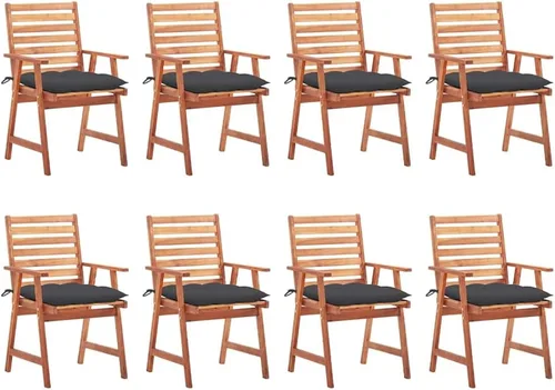 Vista 19 de Patio Dining Chairs 2 pcs with Cushions Solid Acacia Wood Dinning Room Outdoor Seating Outside Chairs Sillas para Comedor for Picnic Beach Courtyard