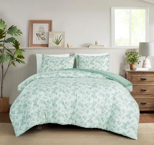 Vista 15 de Chezmoi Collection Azura Juego de Edredón Floral de 2 Piezas Tamaño Individual - Juego de Ropa de Cama de Microfibra Estampada Ligera Multicolor