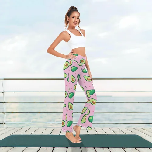 Vista 6 de JUNZAN Healthy Food Avocado Print Leg Yoga Pants High Waist Loose Yoga Pants for Relax Sports S