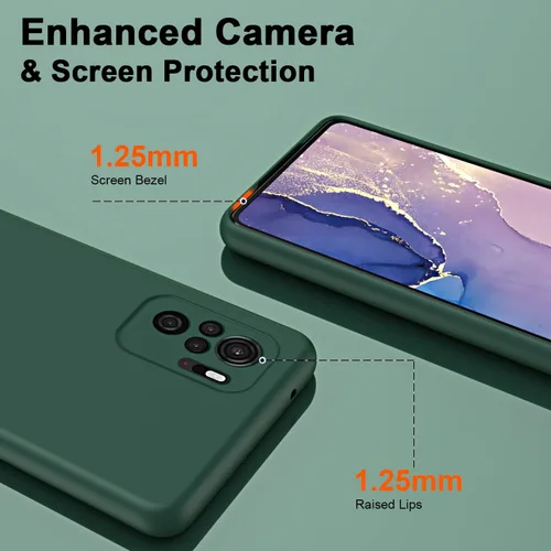 Vista 6 de ZORSOME Funda protectora trasera para Xiaomi Redmi Note 10 4G/Note 10S, color puro para Xiaomi Redmi Note 10 4G/Note 10S, protección de lentes, negro