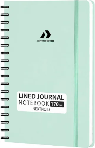 Vista 9 de Nextnoid Cuaderno de espiral forrado para mujeres y hombres, tamaño A5 (5.8 x 8.3 pulgadas), 170 páginas, cuadernos de tapa dura para trabajo y toma